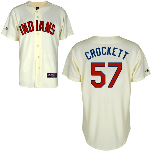 Kyle Crockett #57 Youth Baseball Jersey-Cleveland Indians Authentic Alternate 2 White Cool Base MLB Jersey